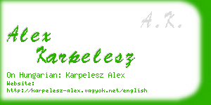 alex karpelesz business card